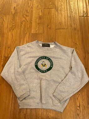 University of Oregon Gray Crewneck Sweatshirt with Ducks Crest 1980s